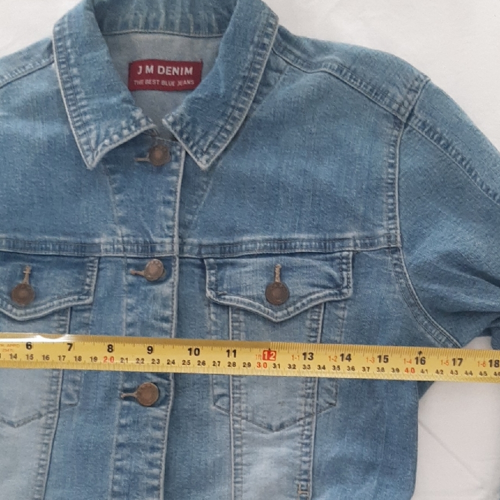 J M DENIM💙"THE BEST BLUE JEANS" Light Blue Jean Jacket-Fitted Casual Style Sz 8 - Picture 8 of 10